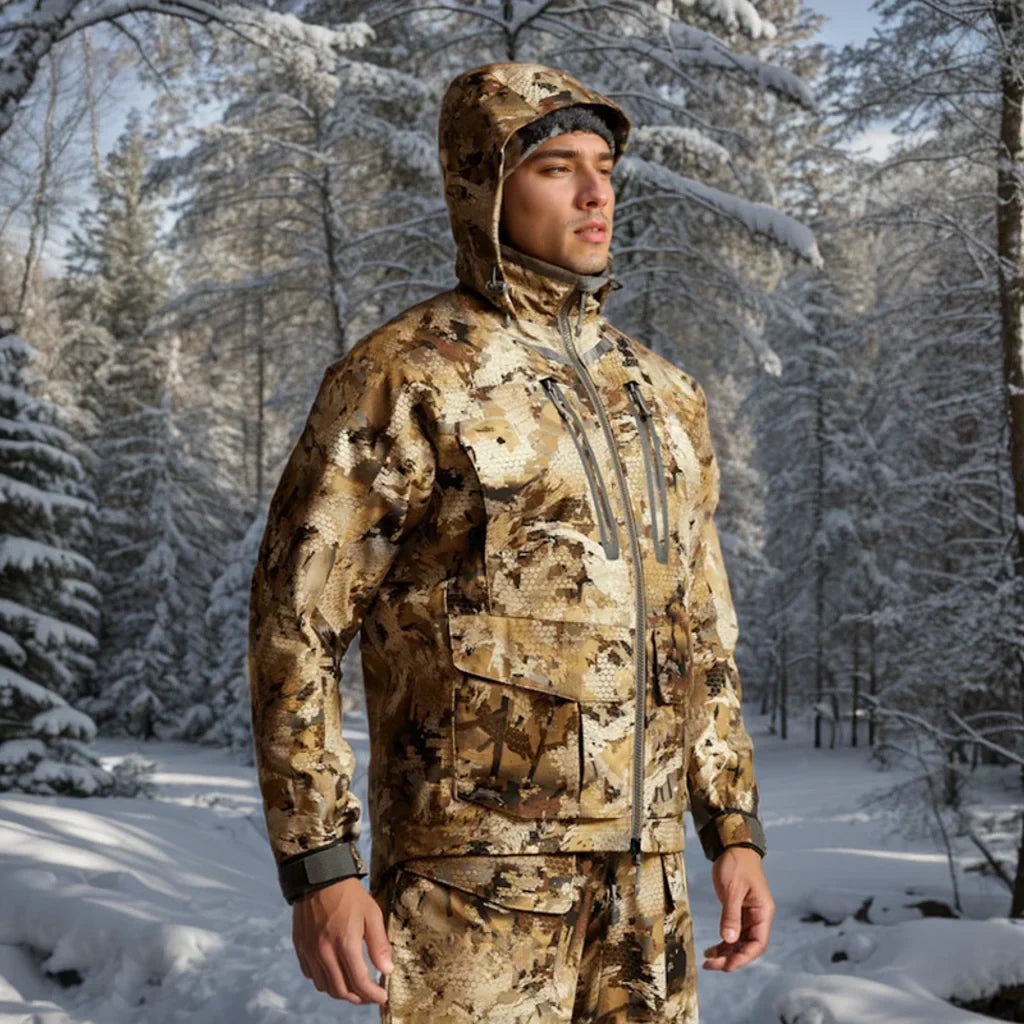Men's Winter Camo Hunting Jacket – Waterproof Insulated Hudson Jacket for Fishing & Hunting