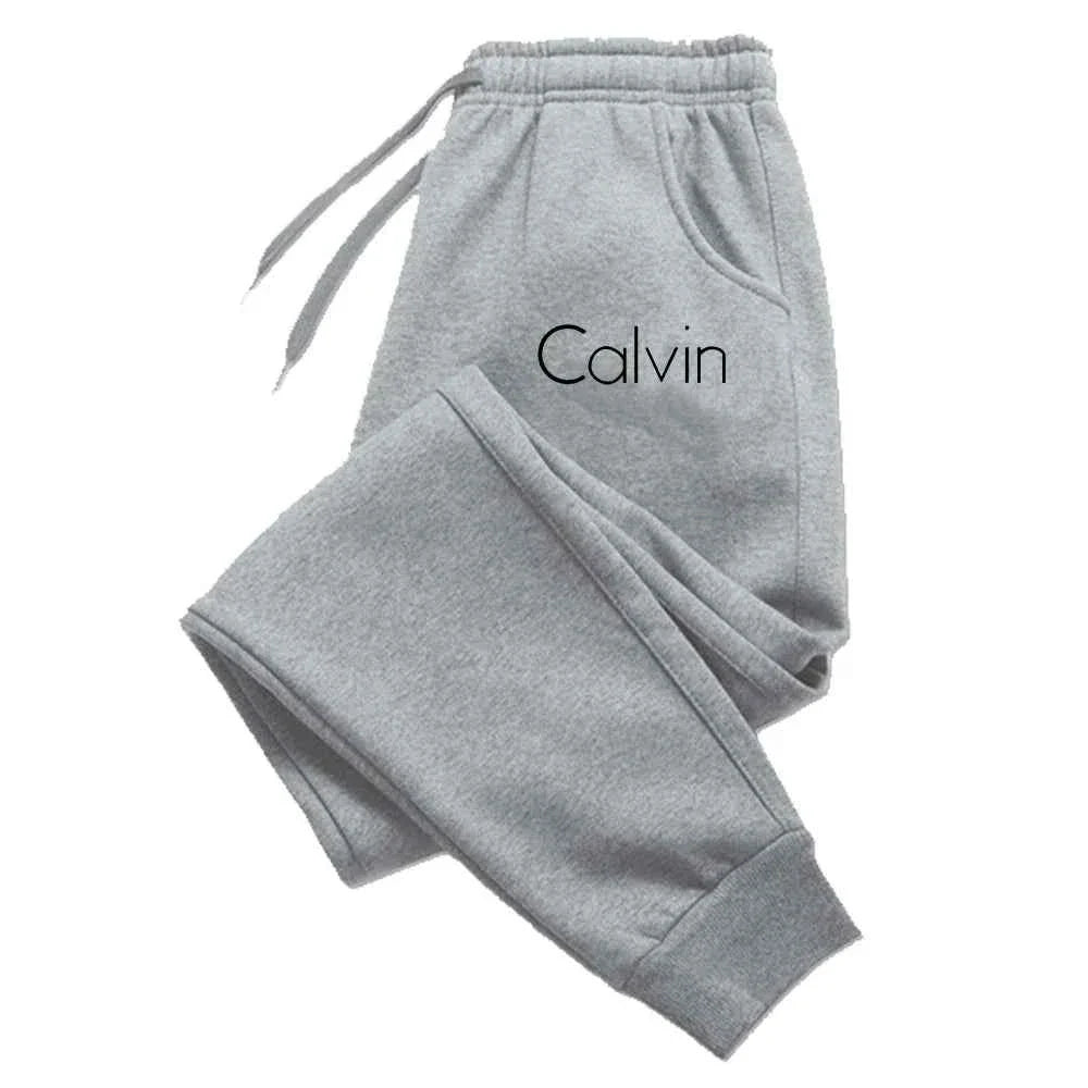 Casual Printed Sports Running Trousers Men Women Autumn Drawstring Long Pants Fitness Solid Sweatpants Unisex Gym Wear