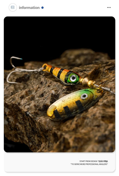 9g Rotating Spoon Fishing Lure – Metal Spinner with Triple Hook for Bass & Carp