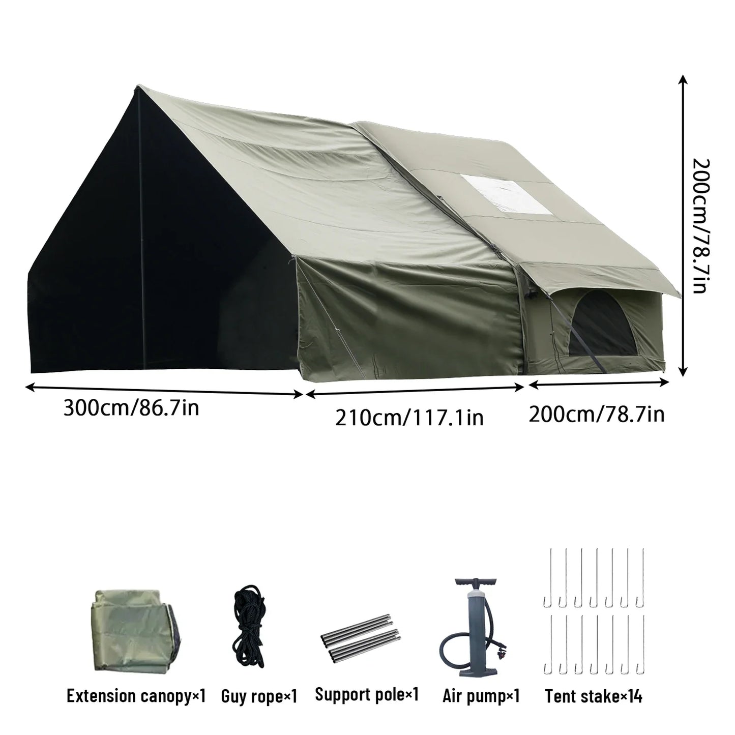 PAKICETUS Inflatable Camping Tent – 4-8 Person Portable 4-Season Waterproof Tent with Windows