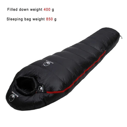 White Goose Down Mummy Sleeping Bag – 800 Fill Power, 4 Warmth Levels, Camping & Travel