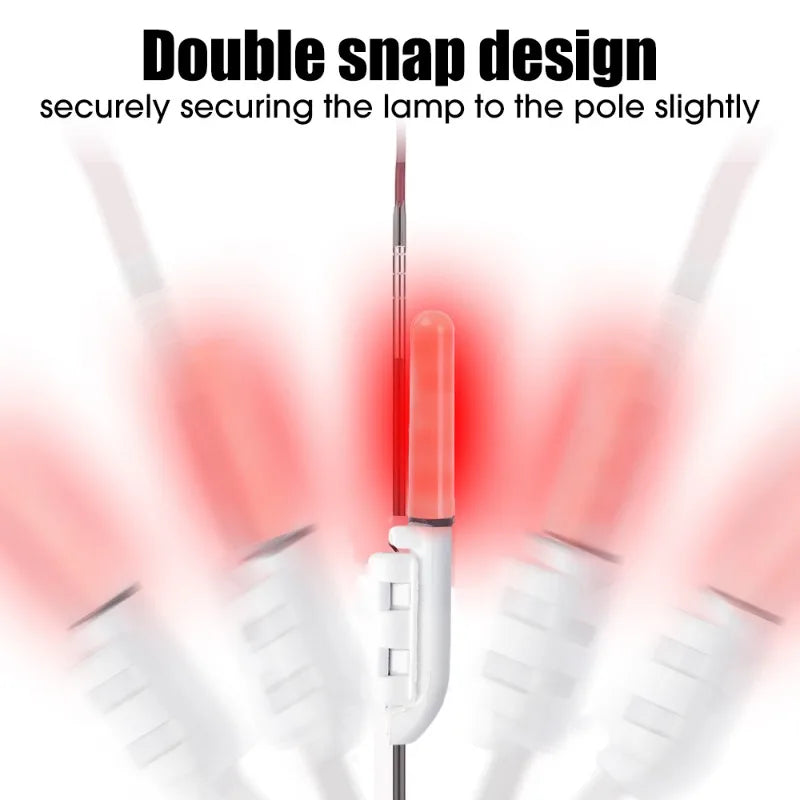 LED Snap-On Fishing Rod Bite Alarm Light – Night Fishing, Green/Red, 1–50 Pack