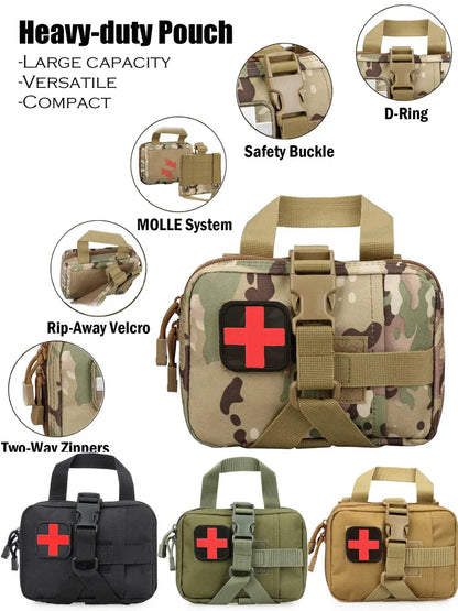 First Aid bag Upgrade Tactical EMT Pouch Rip Away Mole Medical kit IFAK Tear-Away Travel Outdoor Hiking emergency Survival kit