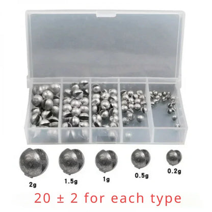 Bite Lead Fishing Sinkers – 100pcs/Box, Lead, Fishing Gear Accessories
