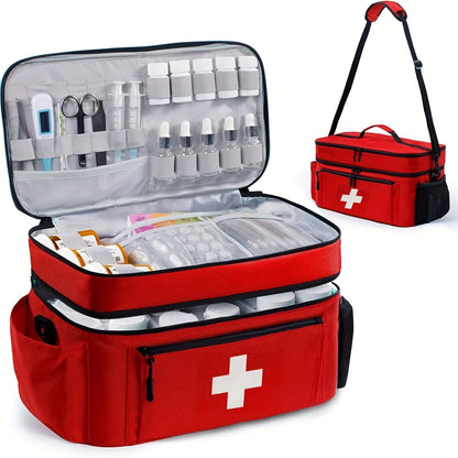 Portable Travel Medicine Storage Bag – Double-Layer Emergency Kit Organizer