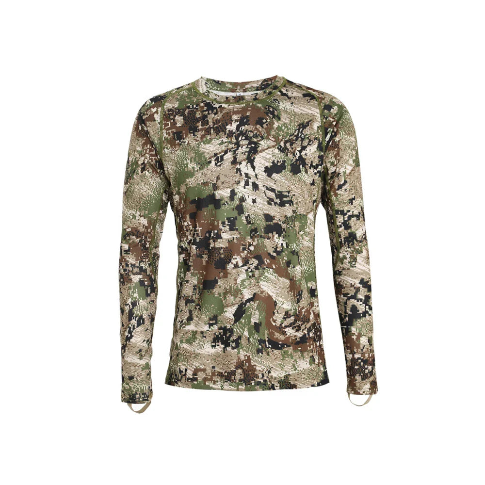 Men's Long Sleeve Camo Hunting & Fishing Pullover – Anti-Bacterial, Quick-Dry, Sizes M–XXXL