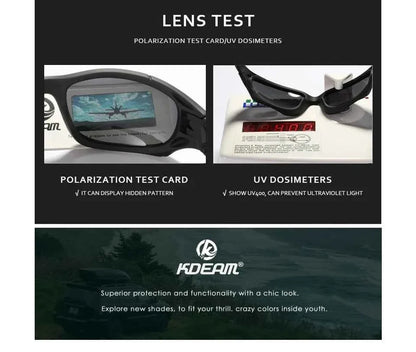 KDEAM Brand Strong Arm Men's Sunglasses Polarized Driving Shield Sun Glasses Men and Women Sports Goggles oculos de sol