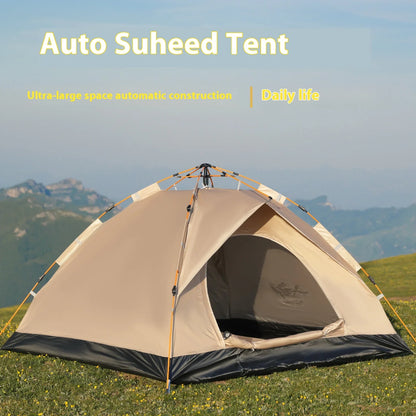 Instant Golden Pop-Up Tent – Portable 3-4 Person Sun & Rain Shelter for Beach & Camping