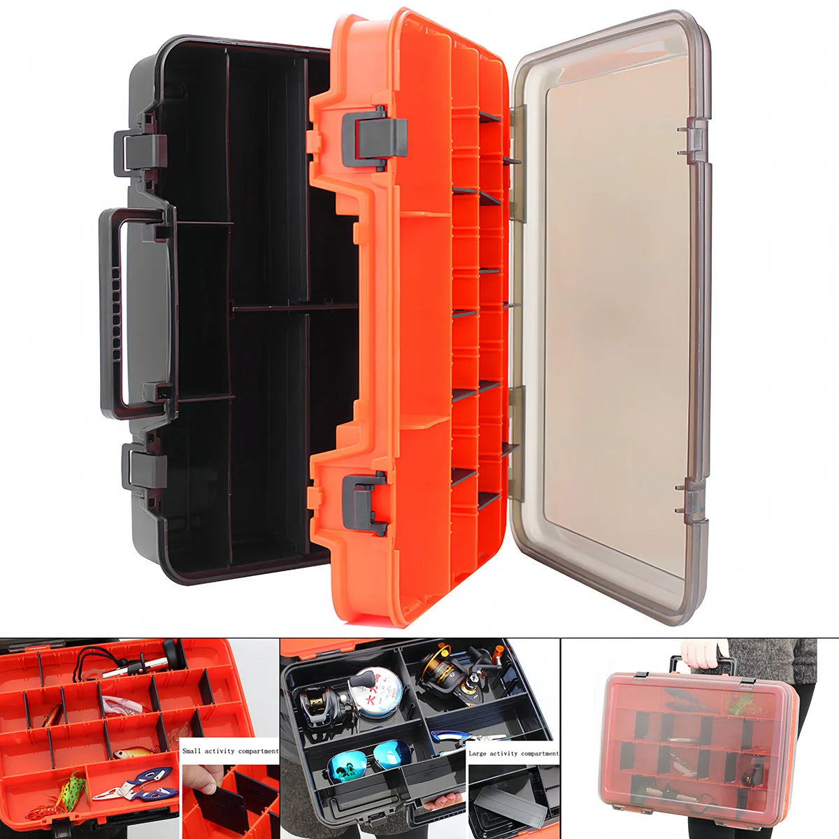 Double-Layer Portable Fishing Tackle Box – ABS Plastic, 3 Colors