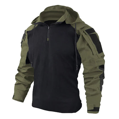 Men's Tactical Camo Combat T-Shirt – Moisture-Wicking Polyester, 7 Colors, Sizes S–XXXL