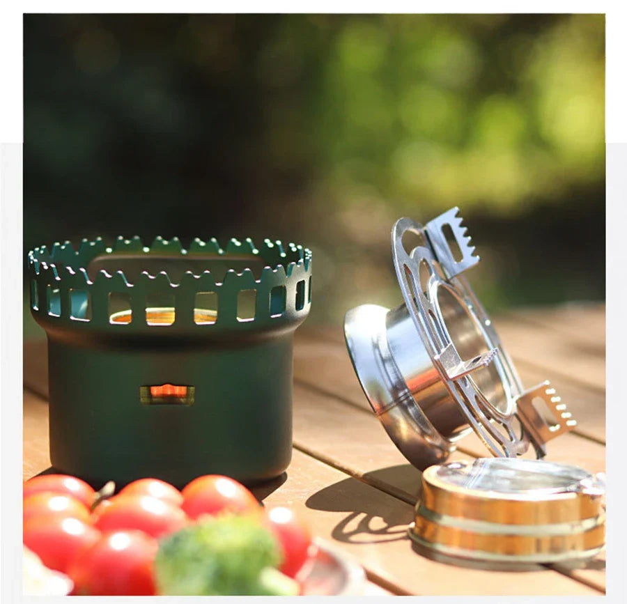 Camping Alcohol Stove with Storage Bag, High Power Windproof Bundled Burner for Backpack, Hiking, Picnic, Climbing