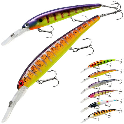 Floating Minnow Lure – 120mm, 20g, Trolling Wobbler Crankbait, Bass & Pike, 6 Colors