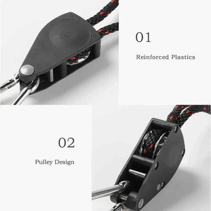 Camping Tent Adjustable Rope Fastener Fixed Buckle Pulley Tensioner Ratchet Hangers Lights Lifting Camping Awning Wind Rope