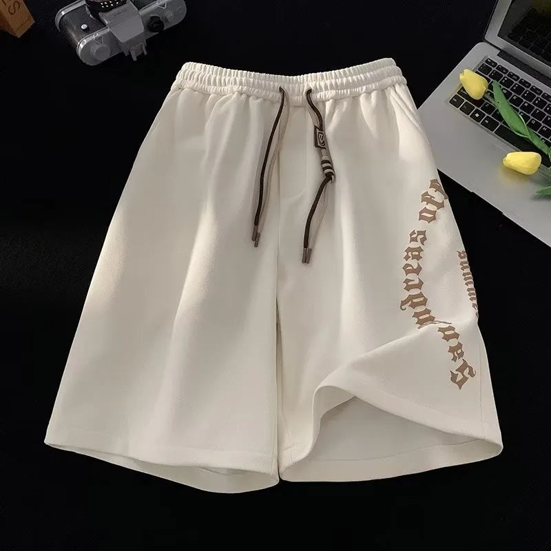 M-5XL Men Shorts Casual Short Pants Oversize Beach Shorts Retro Letters Print Sports shorts