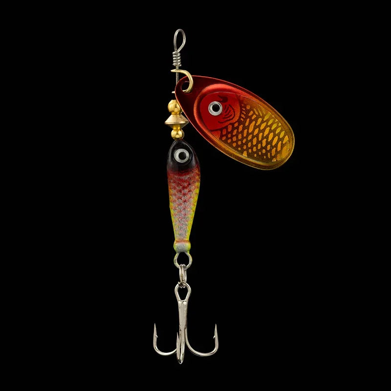 9g Rotating Spoon Fishing Lure – Metal Spinner with Triple Hook for Bass & Carp