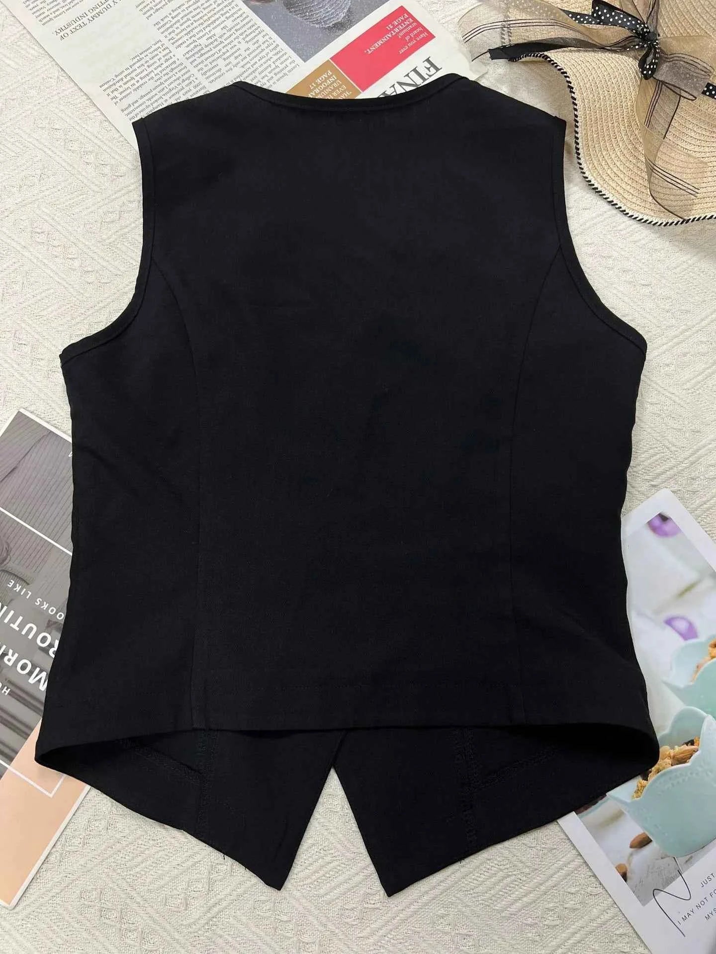 2026 women's clothing V-neck sexy slim vest