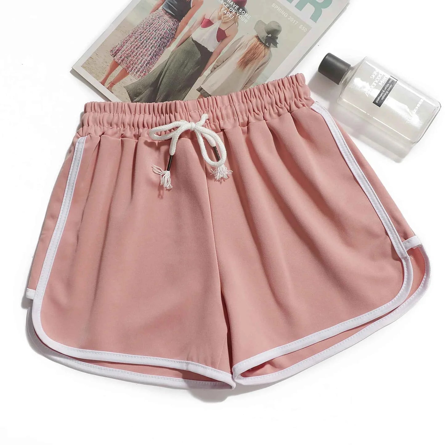 1pcs Summer Women Casual Solid Shorts Girl Gym Workout Shorts Pants Ladies Mid Waisted Yoga Short Student  Loose Shorts S-3XL