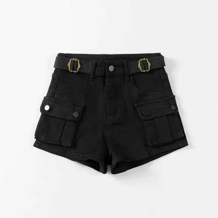 Women's High Waist Mini Skirt Y2K Denim Workwear Shorts Elastic Slimming Summer Hot Pants Trendy plus Size Skirts for Ladies