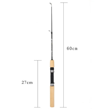 Portable Ice Fishing Pole – Carbon + Epoxy Resin, 60/80/100cm, Lightweight Grip