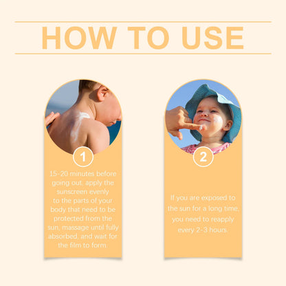 Kids Sunscreen Body Lotion Spf 50 Lightweight Non-greasy Refreshing Face Hydrating Brighten Broad Spectrum Moisturizing Sunblock