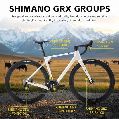 SAVA New R21 Gelaro S6/S4 Gravel Bike, All-Terrain Off-Road Bike, SAVA New R21 and GRX 12/GRX 20Speed Gearset Bicycle