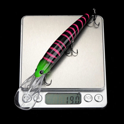 Floating Minnow Lure – 120mm, 20g, Trolling Wobbler Crankbait, Bass & Pike, 6 Colors
