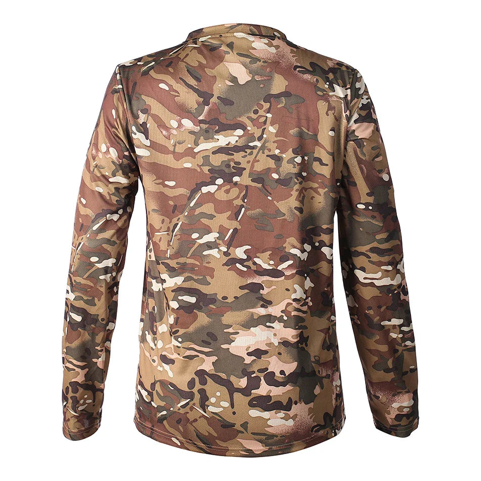 Men's Long Sleeve Camo Hunting Shirt – Anti-Sweat Breathable Sun-Protective Top
