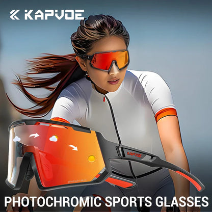 Kapvoe Photochromic Sunglasses for Men Cycling Glasses UV400 Sports Outdoor MTB Baseball Eyewear Women Sunglasses Cycling