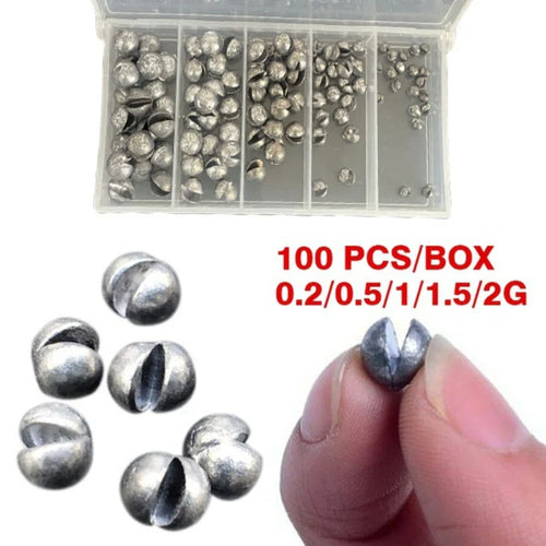 Bite Lead Fishing Sinkers – 100pcs/Box, Lead, Fishing Gear Accessories