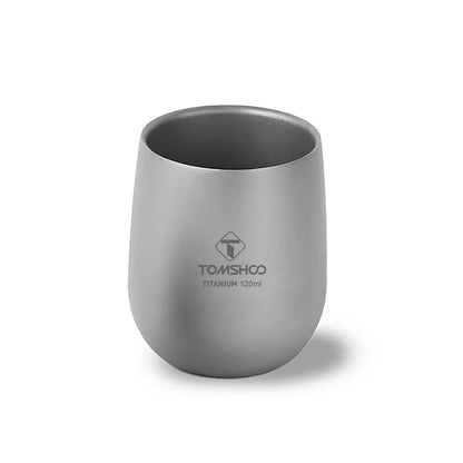 Double-Wall Insulated Titanium Camping Cup – 120ml & 240ml, Hot & Cold