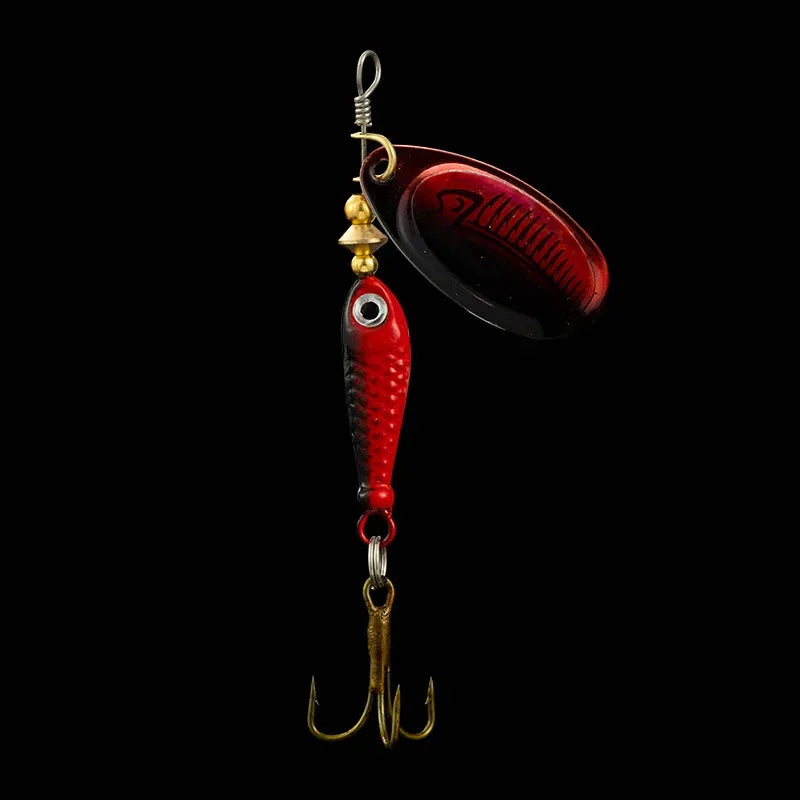 9g Rotating Spoon Fishing Lure – Metal Spinner with Triple Hook for Bass & Carp