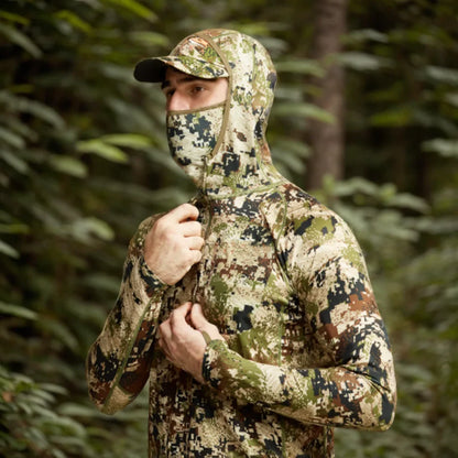 Camo Hunting Hoodie with Face Mask – Lightweight Pullover for Fishing & Outdoor Use