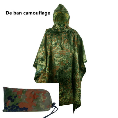 Camouflage Waterproof Poncho – Multifunctional Rain Cover for Camping & Hunting