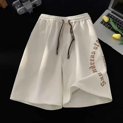 M-5XL Men Shorts Casual Short Pants Oversize Beach Shorts Retro Letters Print Sports shorts
