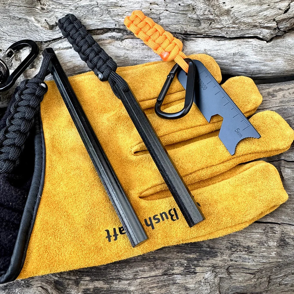 Magnesium Flint Rod Fire Starter Kit with Compass & Whistle – Camping Hiking Survival Tool