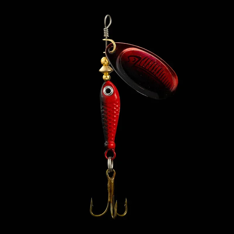9g Rotating Spoon Fishing Lure – Metal Spinner with Triple Hook for Bass & Carp
