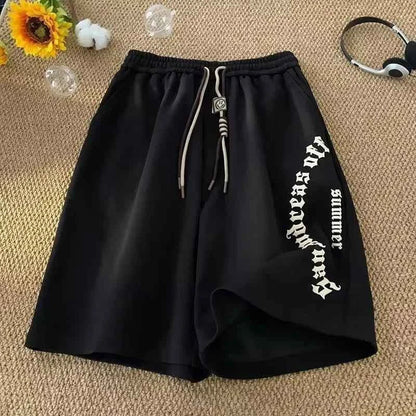 M-5XL Men Shorts Casual Short Pants Oversize Beach Shorts Retro Letters Print Sports shorts