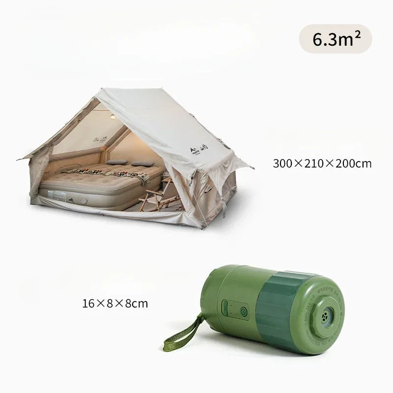 Fully Automatic Inflatable Camping Tent – 6.3m, Waterproof Oxford, Electric or Pump Inflation