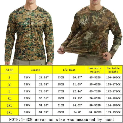 Men's Long Sleeve Camo Hunting Shirt – Anti-Sweat Breathable Sun-Protective Top