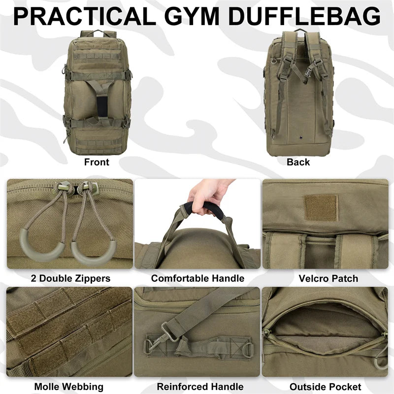 LQARMY Tactical Backpack – 30L 50L 80L Molle Hiking & Camping Duffel Bag