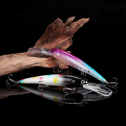 Floating Minnow Lure – 120mm, 20g, Trolling Wobbler Crankbait, Bass & Pike, 6 Colors
