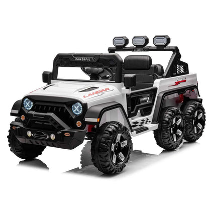 24V Power Wheels Ride on Car for Kids with Remote Control,6 Wheels, 4WD Switchable,Bluetooth, 3 Speeds,Electric Vehicles Battery