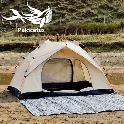 Instant Golden Pop-Up Tent – Portable 3-4 Person Sun & Rain Shelter for Beach & Camping