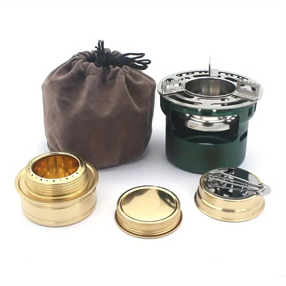 Camping Alcohol Stove with Storage Bag, High Power Windproof Bundled Burner for Backpack, Hiking, Picnic, Climbing