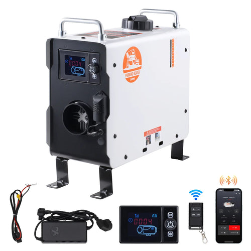 2KW Diesel Air Heater – Remote Control, Bluetooth App, CO Alarm, DC 12-24V