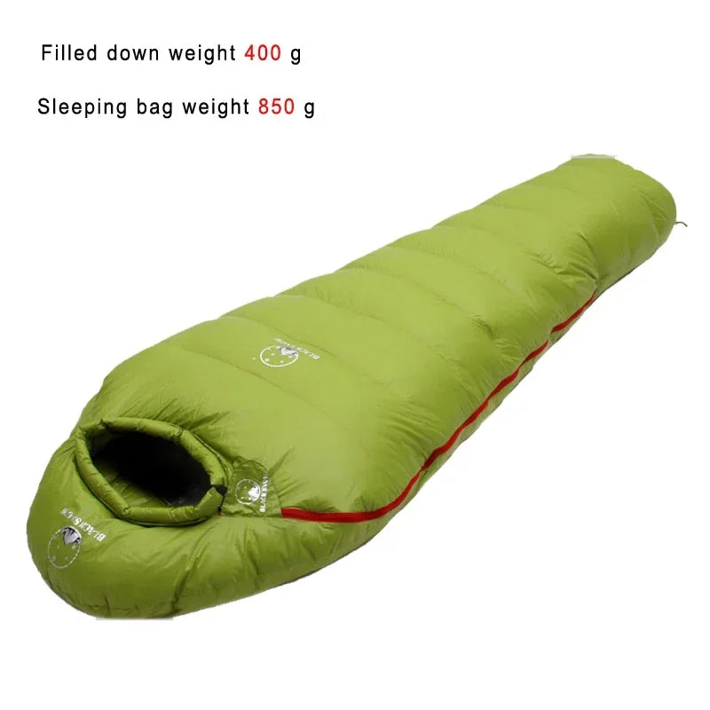 White Goose Down Mummy Sleeping Bag – 800 Fill Power, 4 Warmth Levels, Camping & Travel