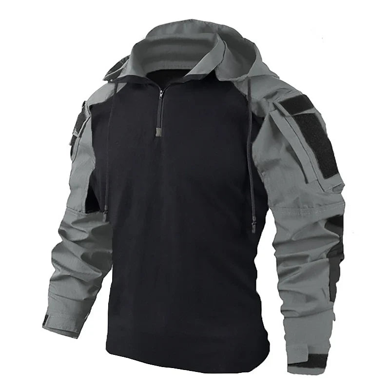 Men's Tactical Camo Combat T-Shirt – Moisture-Wicking Polyester, 7 Colors, Sizes S–XXXL