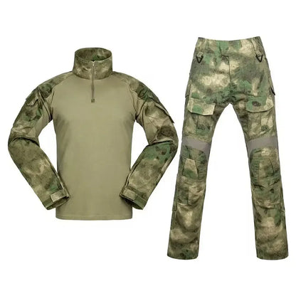 Men's Camo Cargo Pants & Hiking Shirt Set – Cotton Blend, 10 Colors, Sizes S–XXXL