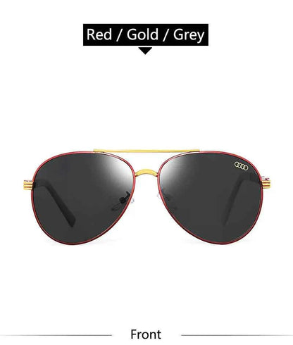 Audi UV400 Polarized AntiGlare Retro Flight Sunglasses Glasses for Motorcycle Classic FrogEye Outdoor Glasses Men Women 501