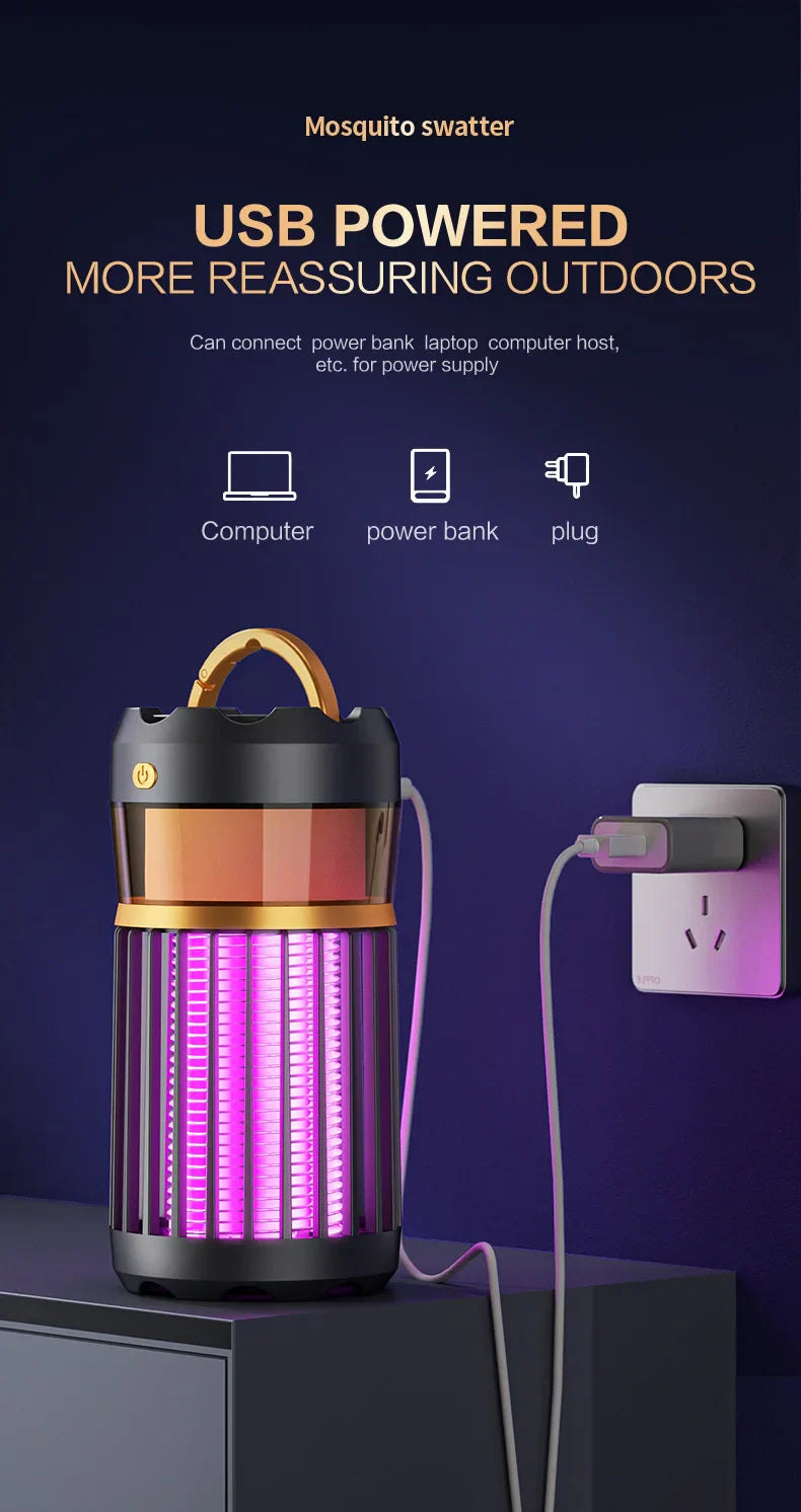 3-in-1 Mosquito Repellent Camping Lamp – Bug Zapper, Night Light & Insect Killer